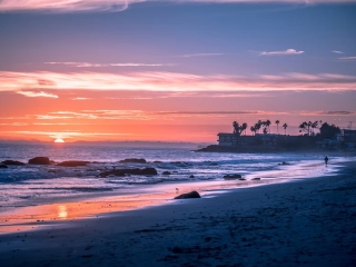 A Beach With A Sunset
