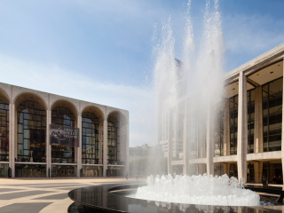A Fountain In Front Of Lincoln Center For The Performing Arts